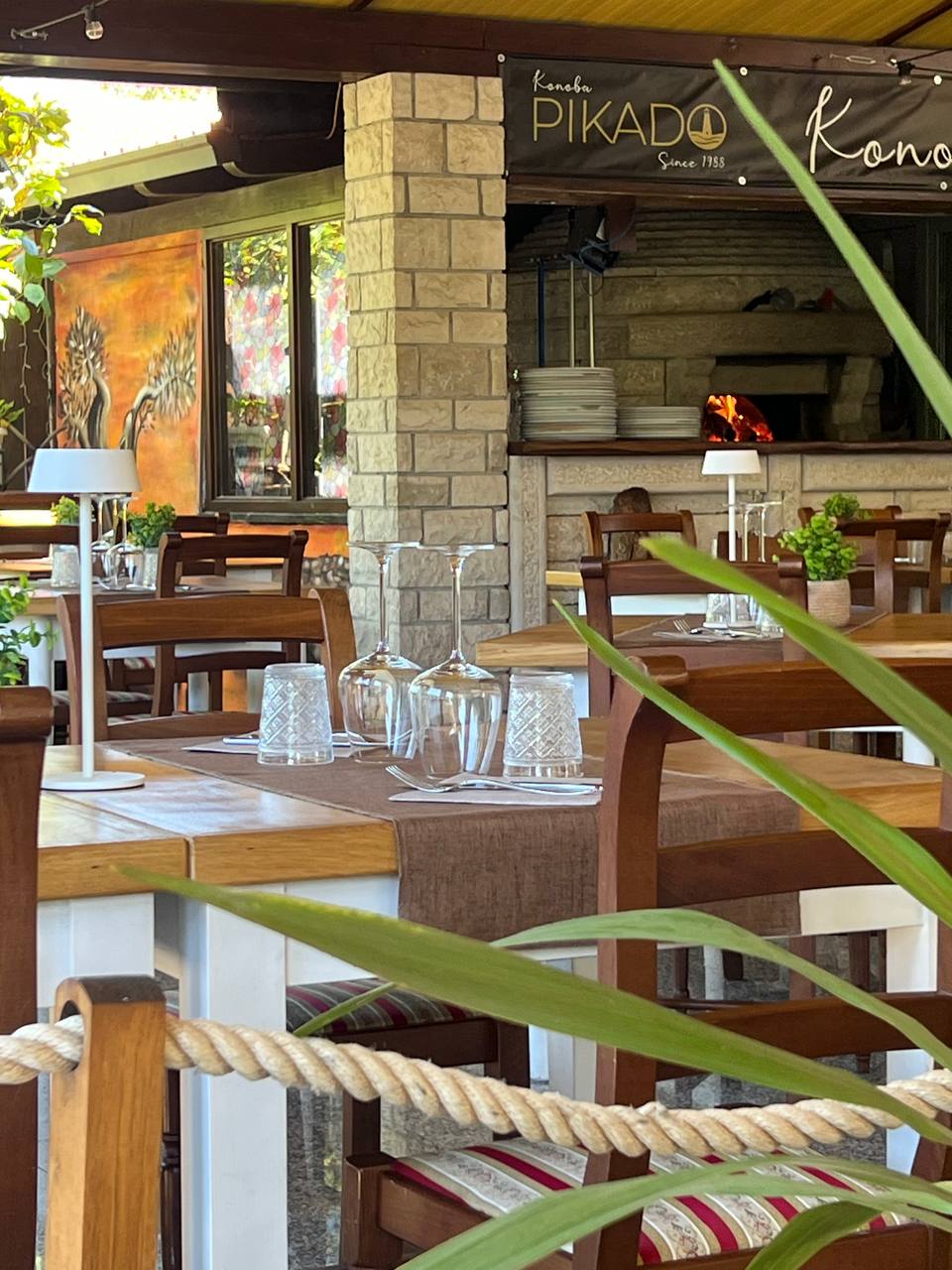 Garden dining area