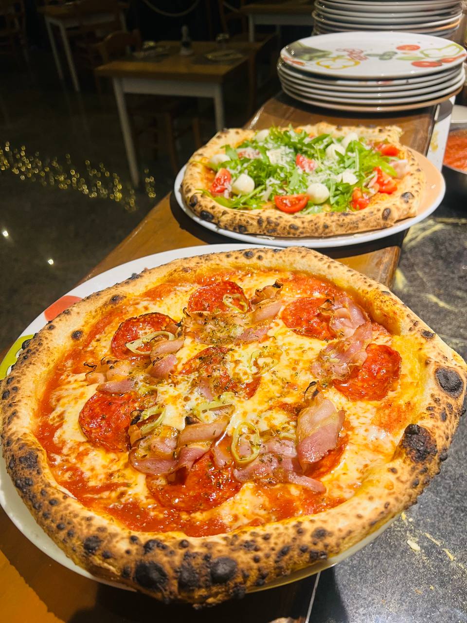 Two pizzas
